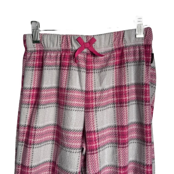4/$25 Eddie Bauer Girls Pink Plaid 2 Piece Pajama Set Size Medium Fleece Pants - Picture 7 of 11